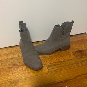 Gray suede bootie from JustFab in size 7